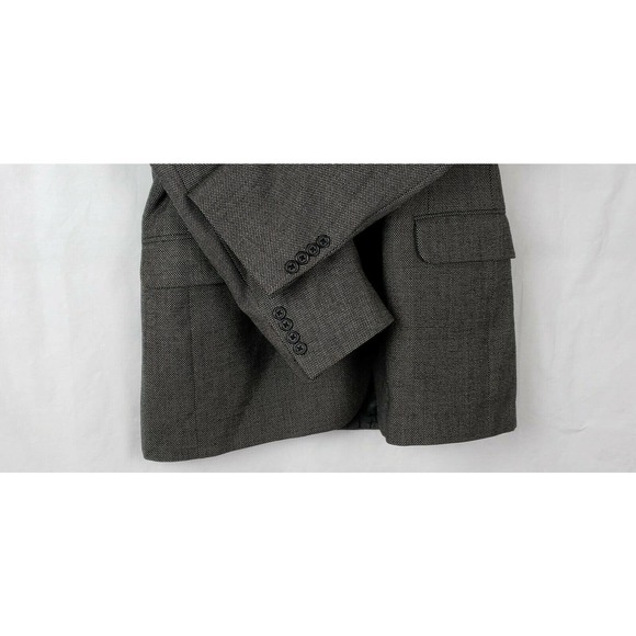 Daks London Mens Sport Coat Size 42R Black Tweed 2 Button Wool - Picture 4 of 11